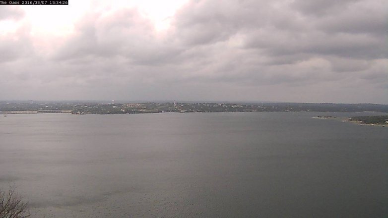 Lake Travis webcam, March 7, 2016 2:40 PM CT