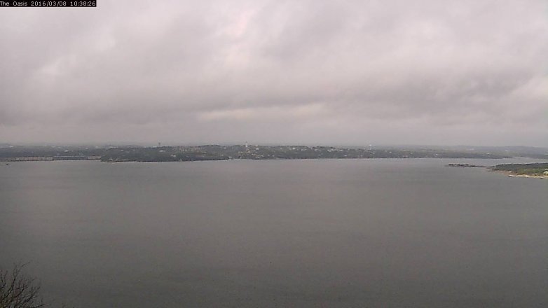Lake Travis webcam, March 8, 2016 9:45 AM CT