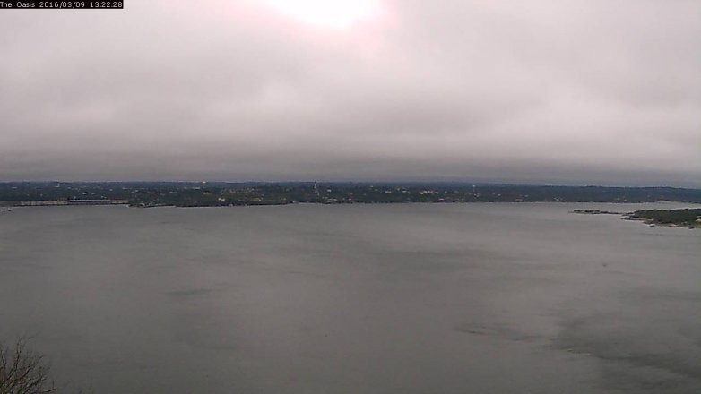 Lake Travis webcam, March 9, 2016 12:30 PM CT