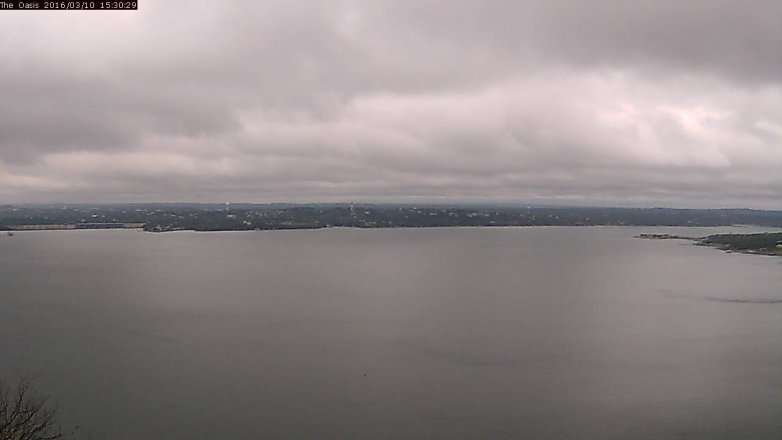 Lake Travis webcam, March 10, 2016 2:35 PM CT