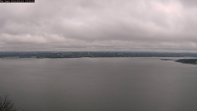 Lake Travis webcam, March 10, 2016 2:40 PM CT