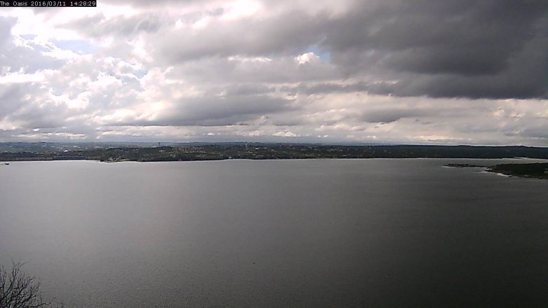Lake Travis webcam, March 11, 2016 1:35 PM CT