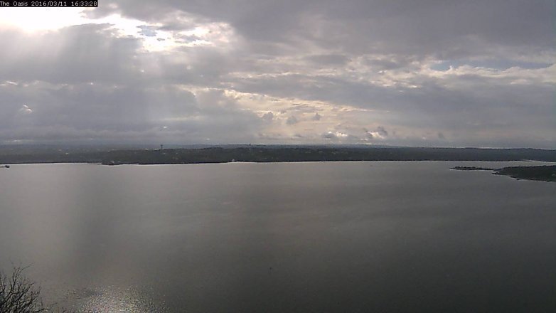 Lake Travis webcam, March 11, 2016 3:40 PM CT