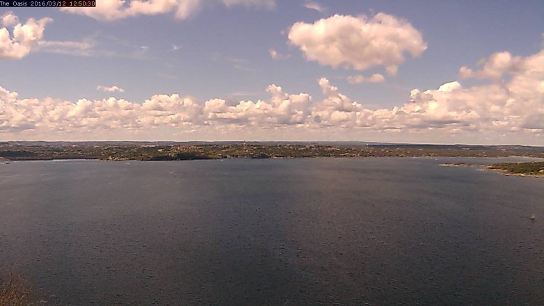 Lake Travis webcam, March 12, 2016 11:55 AM CT