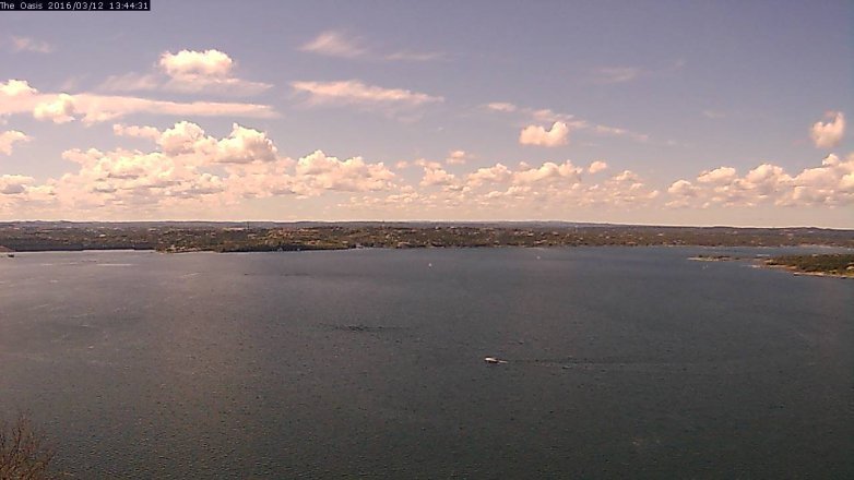 Lake Travis webcam, March 12, 2016 12:50 PM CT