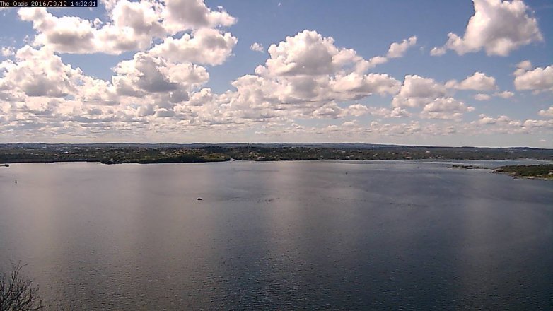 Lake Travis webcam, March 12, 2016 1:40 PM CT