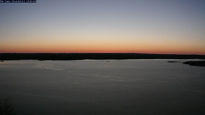 Lake Travis webcam, March 12, 2016 5:55 PM CT