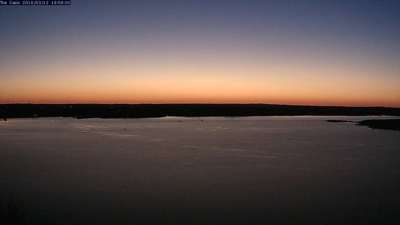 Lake Travis webcam, March 12, 2016 6:05 PM CT