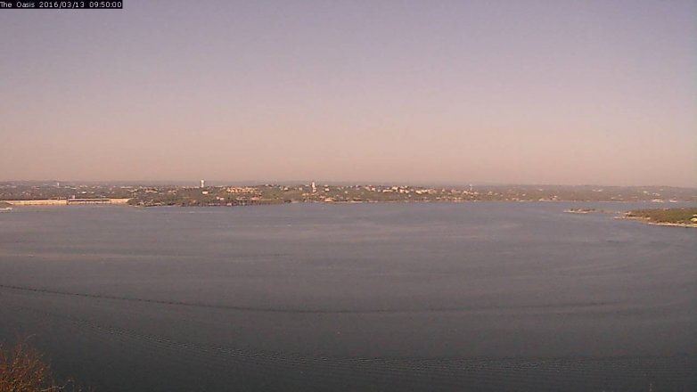 Lake Travis webcam, March 13, 2016 9:00 AM CT
