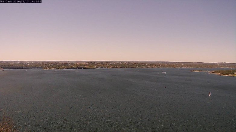 Lake Travis webcam, March 13, 2016 1:20 PM CT