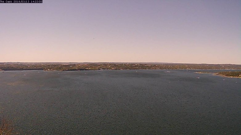 Lake Travis webcam, March 13, 2016 1:30 PM CT