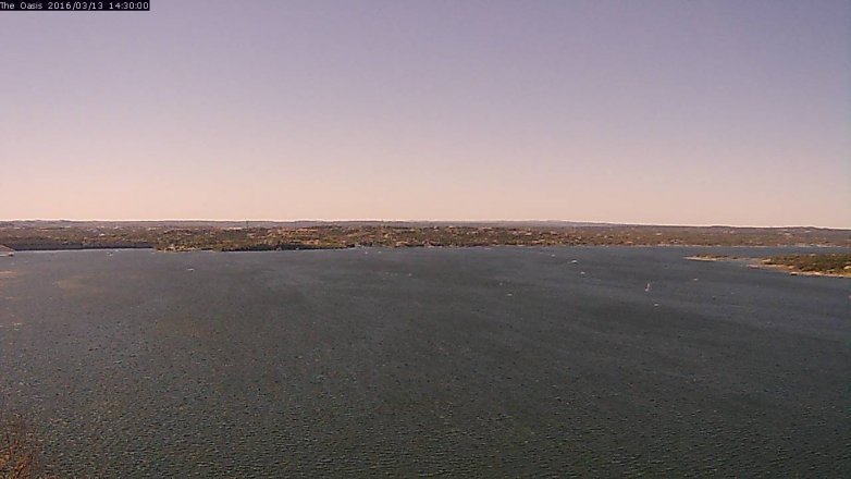 Lake Travis webcam, March 13, 2016 1:35 PM CT