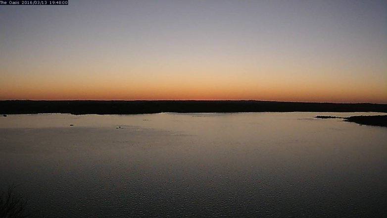 Lake Travis webcam, March 13, 2016 6:55 PM CT