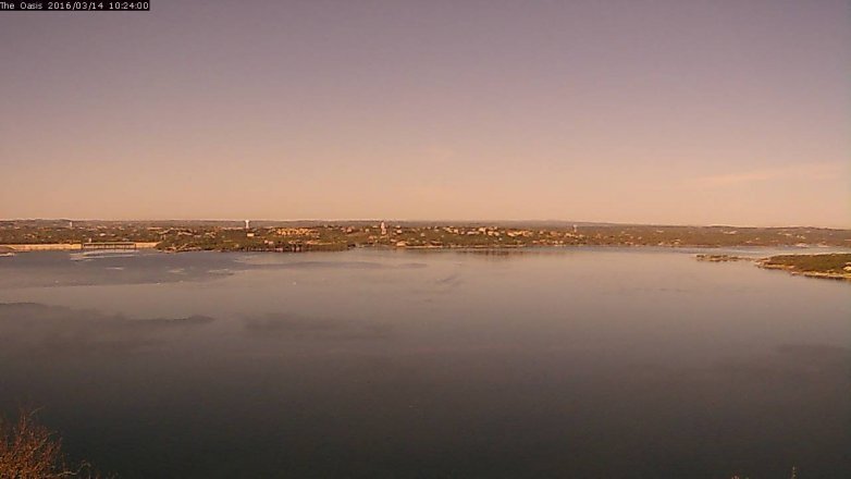 Lake Travis webcam, March 14, 2016 9:30 AM CT