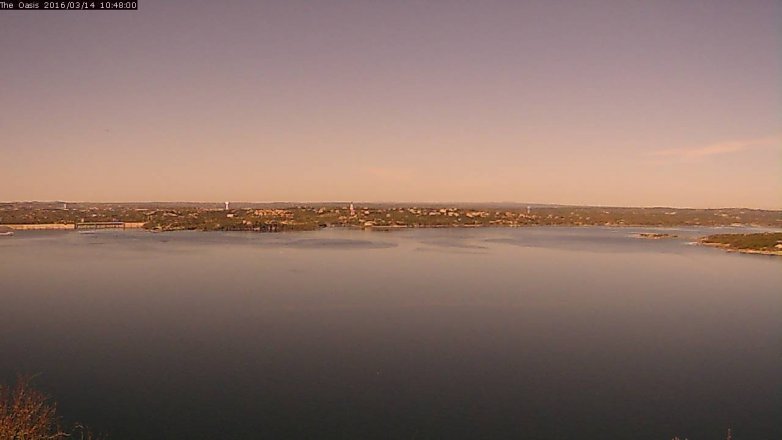 Lake Travis webcam, March 14, 2016 9:55 AM CT