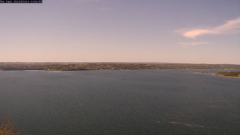 Lake Travis webcam, March 14, 2016 1:10 PM CT