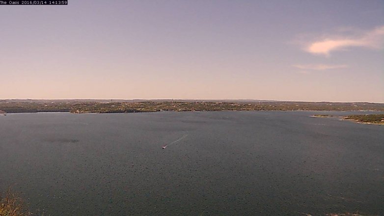 Lake Travis webcam, March 14, 2016 1:20 PM CT