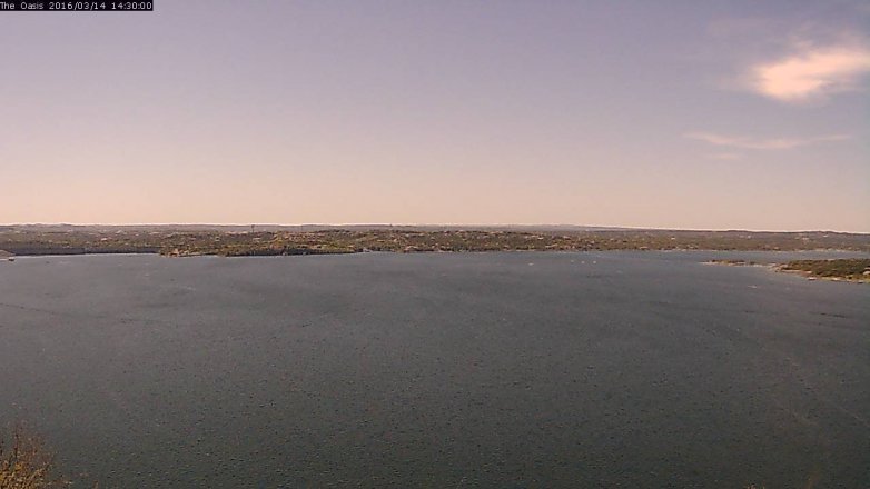 Lake Travis webcam, March 14, 2016 1:35 PM CT