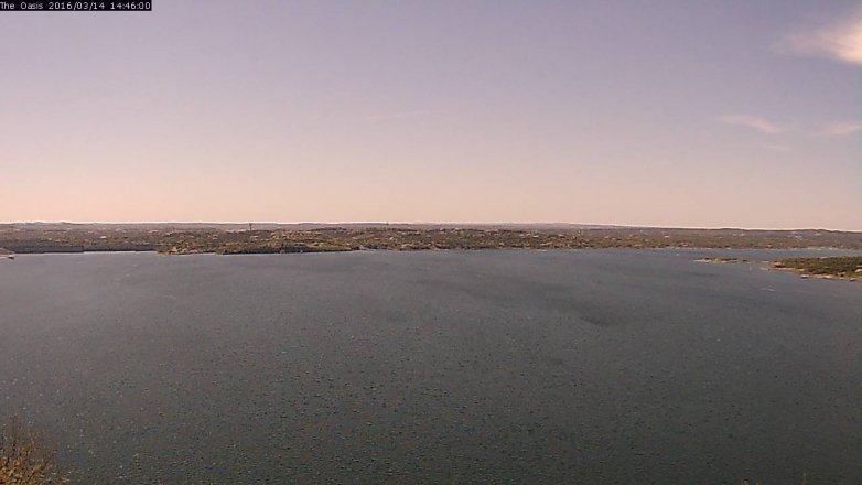 Lake Travis webcam, March 14, 2016 1:55 PM CT