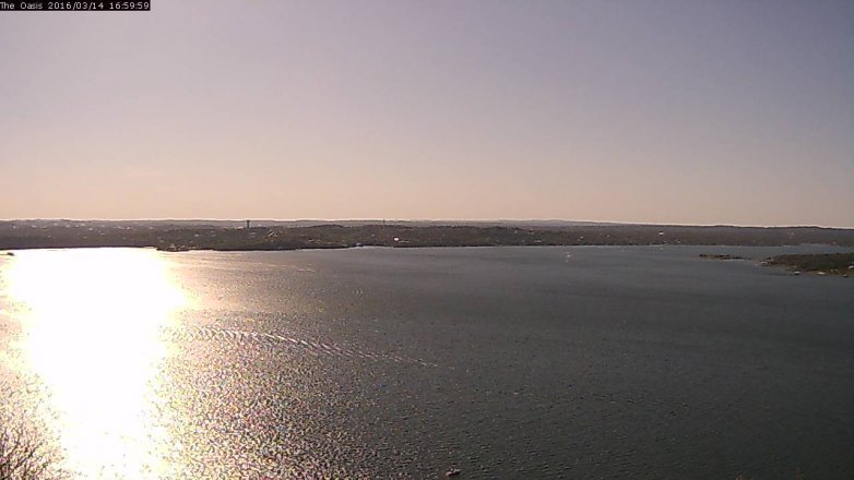 Lake Travis webcam, March 14, 2016 4:05 PM CT