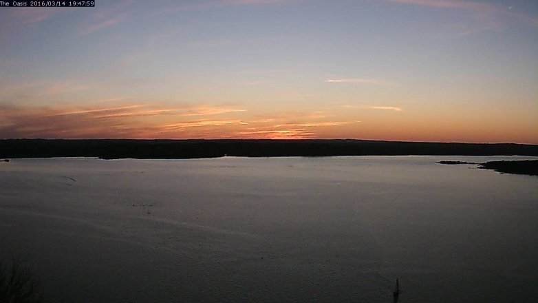 Lake Travis webcam, March 14, 2016 6:55 PM CT