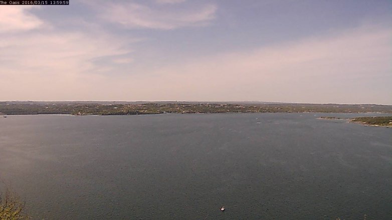 Lake Travis webcam, March 15, 2016 1:05 PM CT