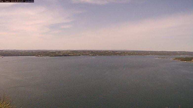 Lake Travis webcam, March 15, 2016 1:10 PM CT