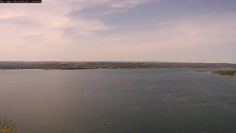 Lake Travis webcam, March 15, 2016 1:30 PM CT