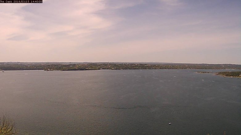 Lake Travis webcam, March 15, 2016 1:45 PM CT