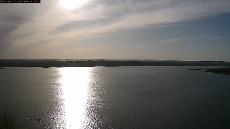 Lake Travis webcam, March 15, 2016 5:20 PM CT
