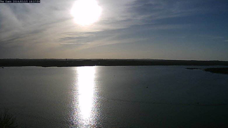 Lake Travis webcam, March 15, 2016 5:45 PM CT