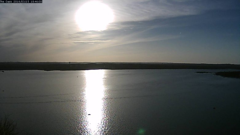Lake Travis webcam, March 15, 2016 5:55 PM CT