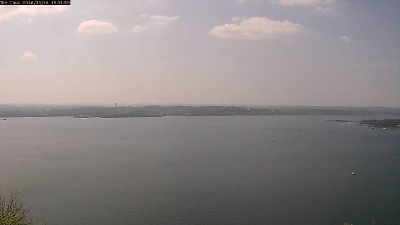 Lake Travis webcam, March 16, 2016 2:40 PM CT