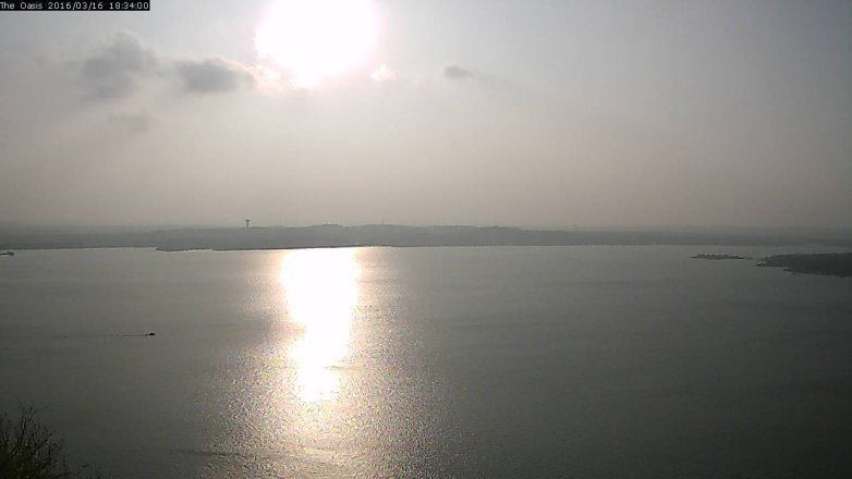 Lake Travis webcam, March 16, 2016 5:40 PM CT