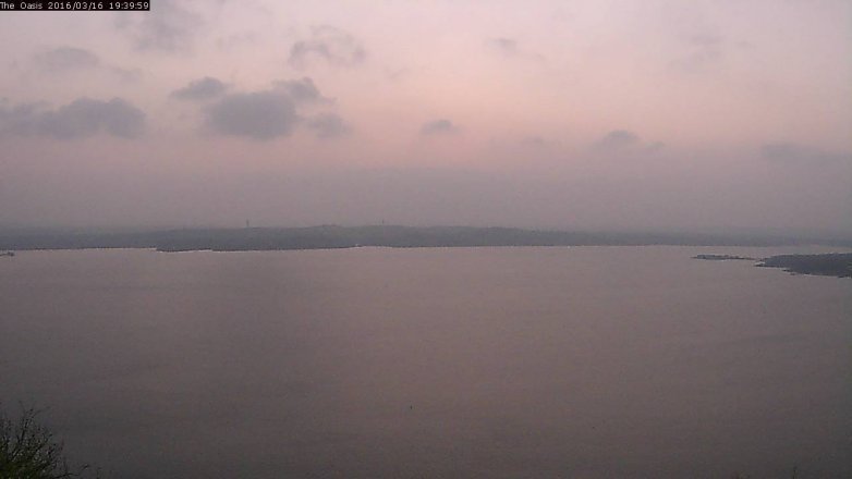 Lake Travis webcam, March 16, 2016 6:45 PM CT