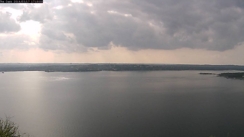 Lake Travis webcam, March 17, 2016 4:25 PM CT