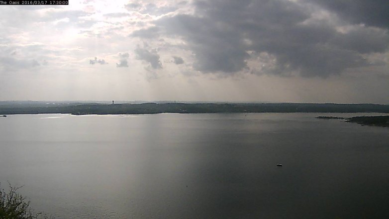 Lake Travis webcam, March 17, 2016 4:35 PM CT