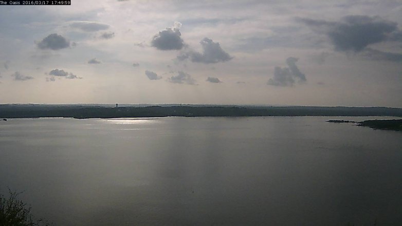 Lake Travis webcam, March 17, 2016 4:55 PM CT