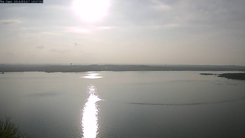 Lake Travis webcam, March 17, 2016 5:35 PM CT
