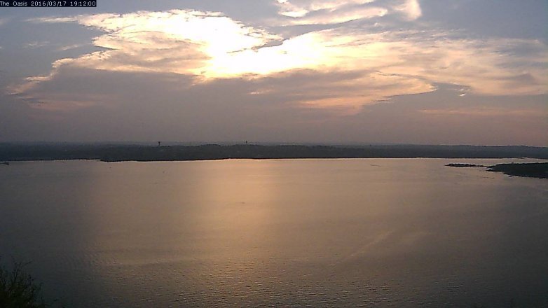 Lake Travis webcam, March 17, 2016 6:20 PM CT