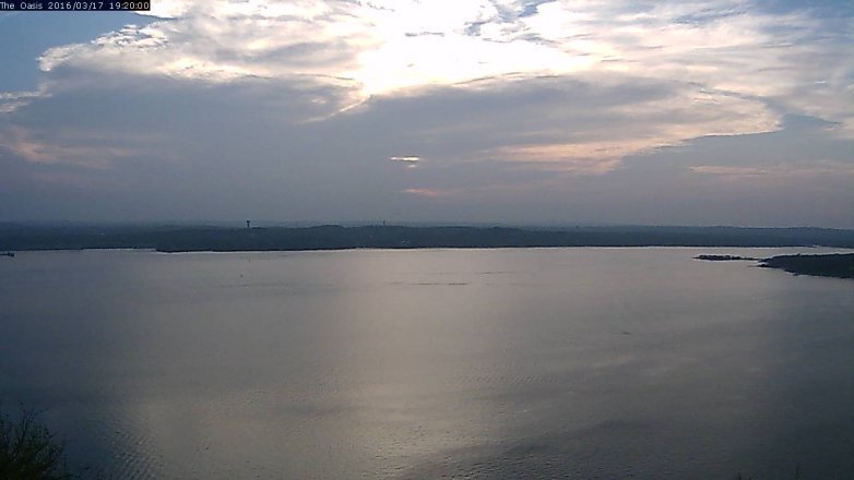 Lake Travis webcam, March 17, 2016 6:25 PM CT