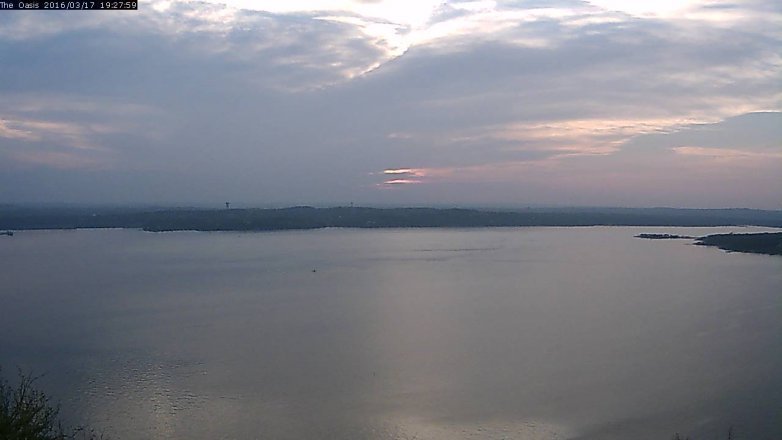 Lake Travis webcam, March 17, 2016 6:35 PM CT