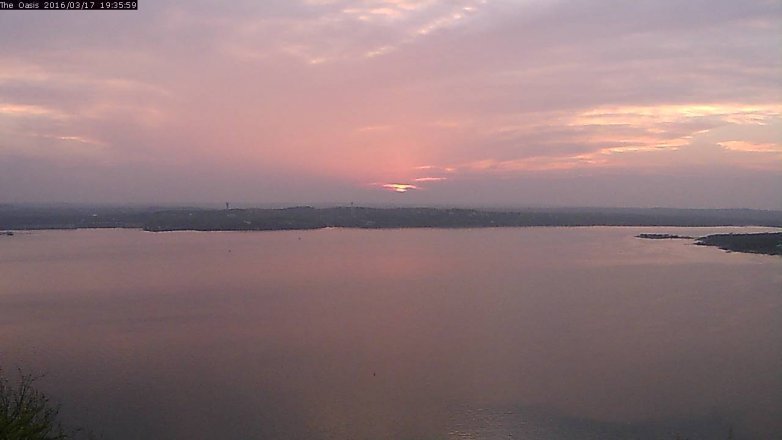 Lake Travis webcam, March 17, 2016 6:40 PM CT