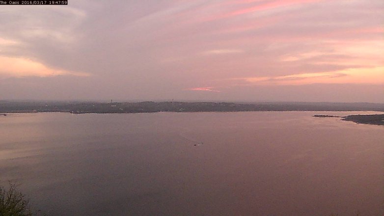 Lake Travis webcam, March 17, 2016 6:55 PM CT