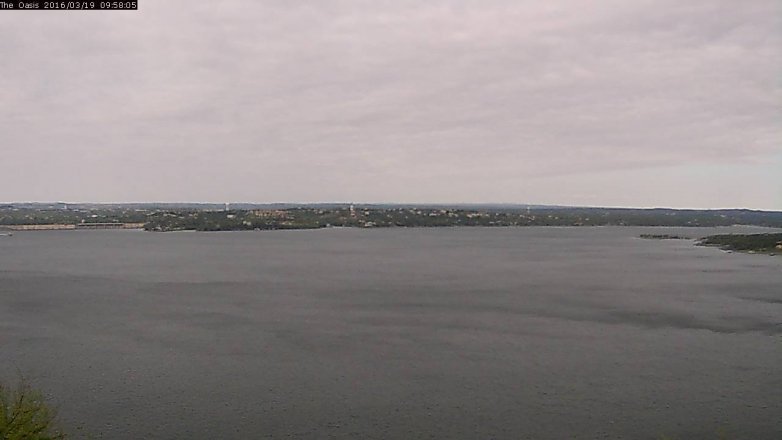 Lake Travis webcam, March 19, 2016 9:05 AM CT