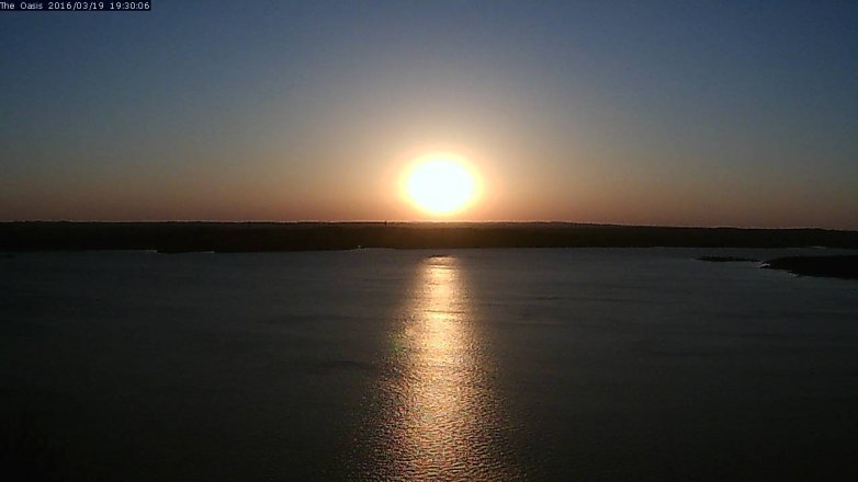 Lake Travis webcam, March 19, 2016 6:35 PM CT