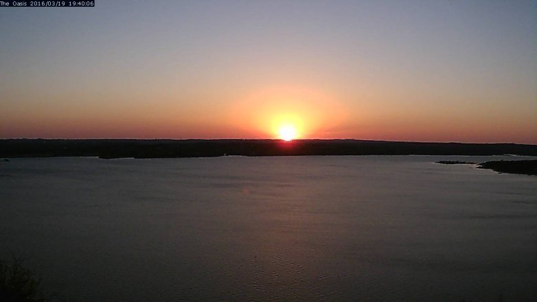 Lake Travis webcam, March 19, 2016 6:45 PM CT