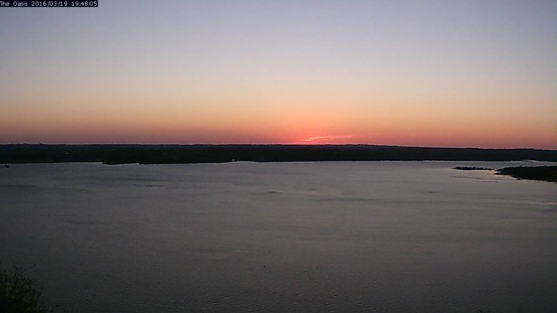 Lake Travis webcam, March 19, 2016 6:55 PM CT