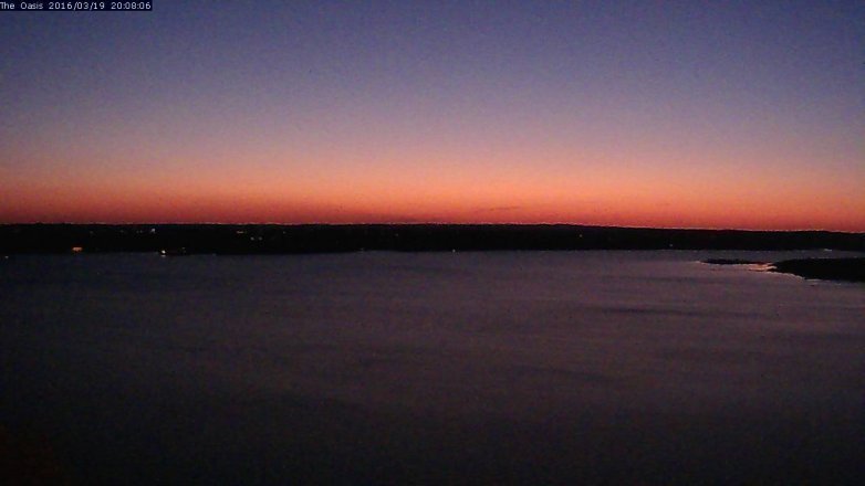 Lake Travis webcam, March 19, 2016 7:15 PM CT