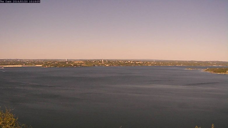 Lake Travis webcam, March 20, 2016 9:25 AM CT